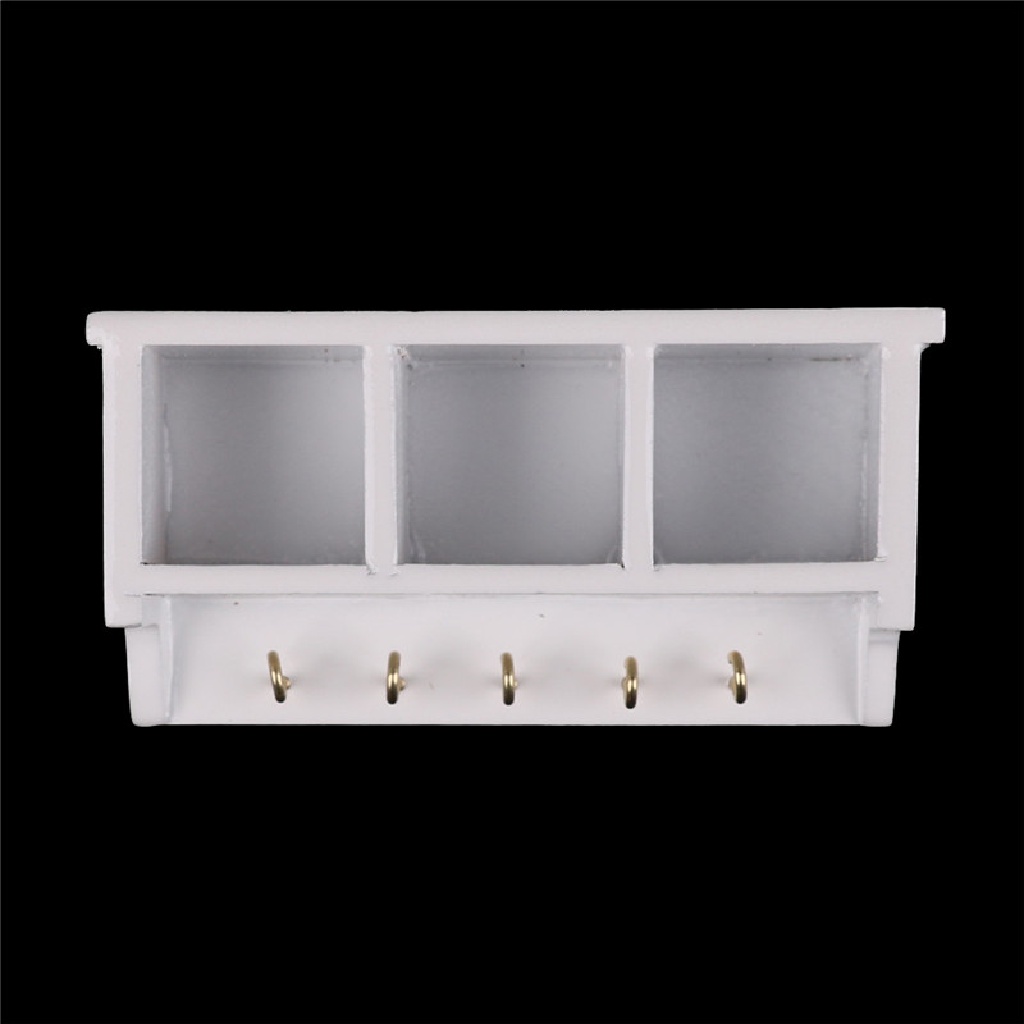 Giá Gỗ Treo Tường Màu Trắng Trang Trí Nhà Búp Bê Tỉ Lệ 1 / 12
