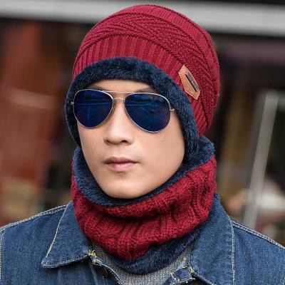 Mũ len kèm khăn lót lông cao cấp cho nam nữ kiểu dáng mũ viền lông Hàn Quốc có thể dùng với máy giặt