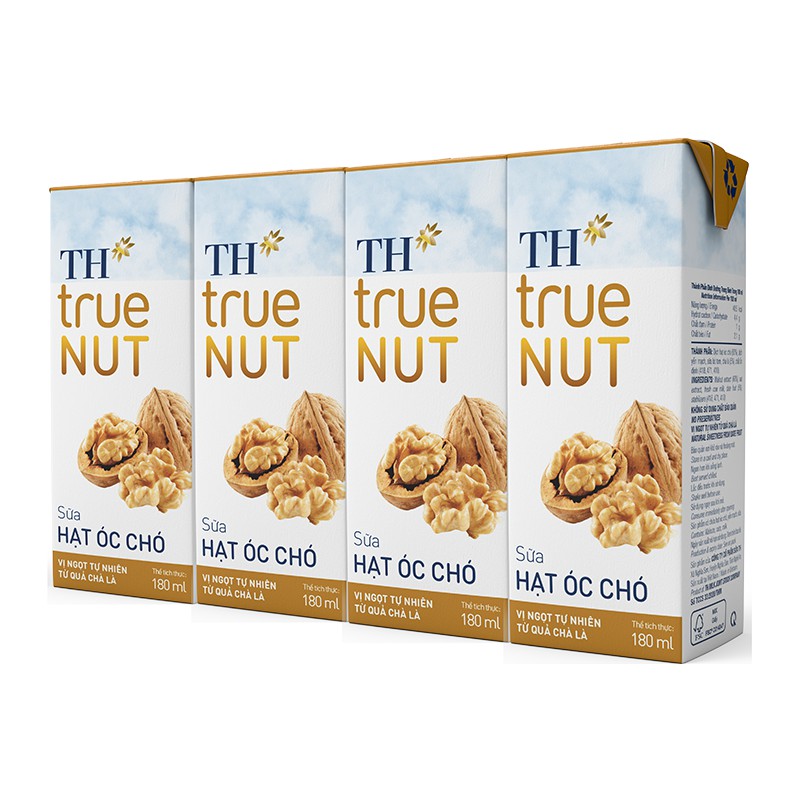 Sữa Hạt TH True NUT 180ml (1/2 Thùng 24 hộp mix 3 loại hạt Óc chó, Hạnh nhân và Mắc ca)