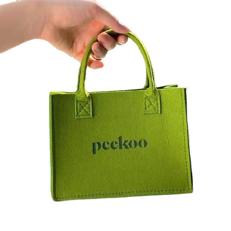 Túi xách tay Peekoo màu xanh nhiều size đựng đồ thoải mái