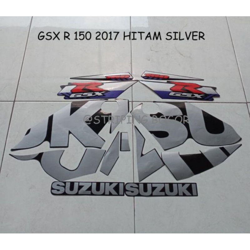 Miếng Dán Trang Trí Xe Suzuki Gsx R 150 2017 Màu Đen / Bạc