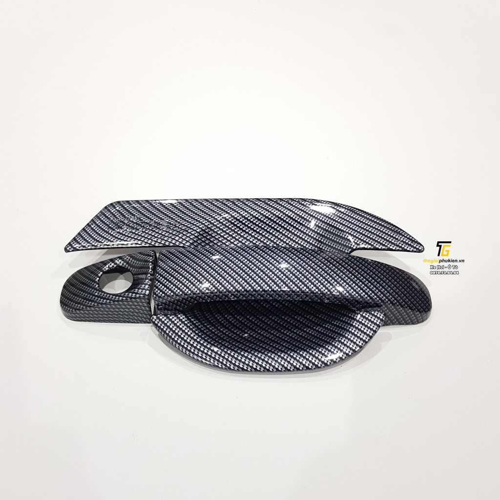 Bộ ốp tay nắm cửa không từ, ốp hõm cửa xe vân Carbon Ford Everest 2016-2021