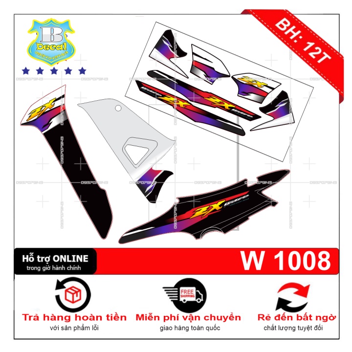 ( Quí khách vui lòng mang ra tiệm cho thợ dán ) Tem chế wave zx 2016