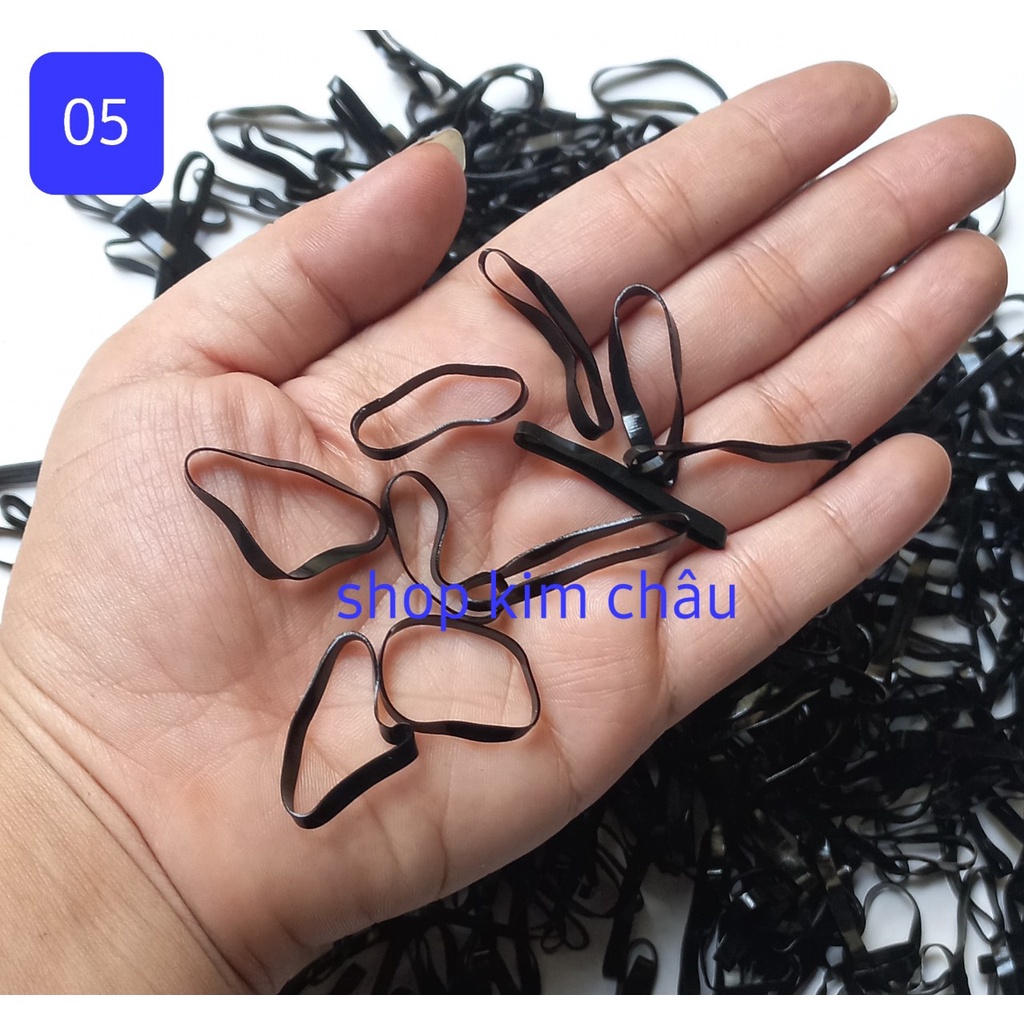 (Đen 05 Size Trung) Thun chun cột tóc cho bé gái người lớn