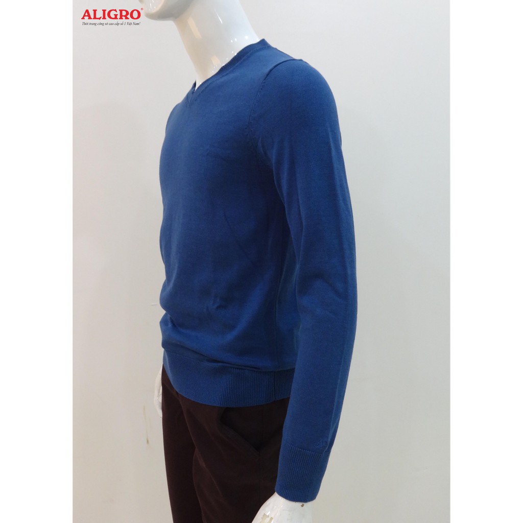 Áo len nam cổ tim Aligro ALEND045 xanh biển