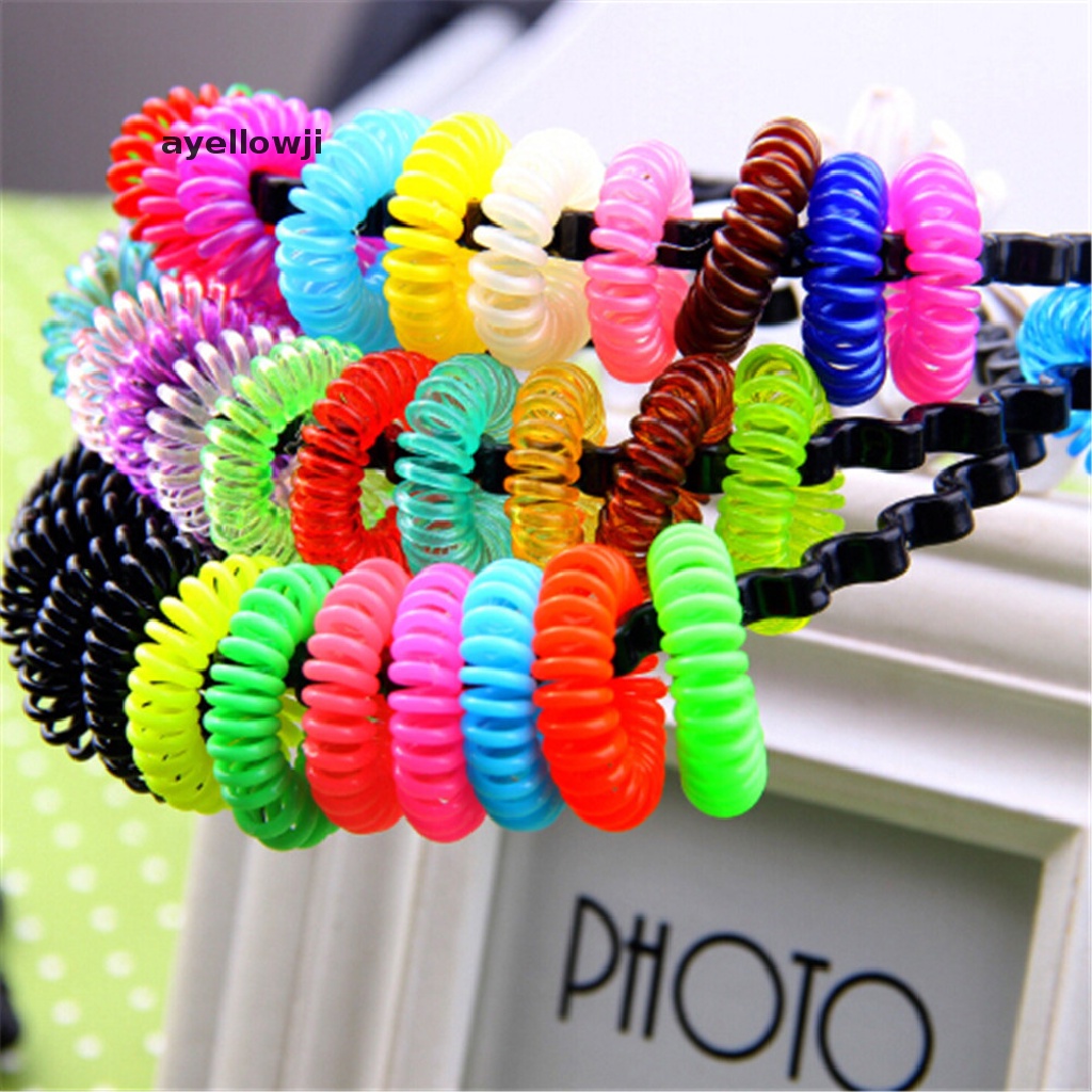 Set 10 Dây Buộc Tóc Lò Xo Bằng Nhựa