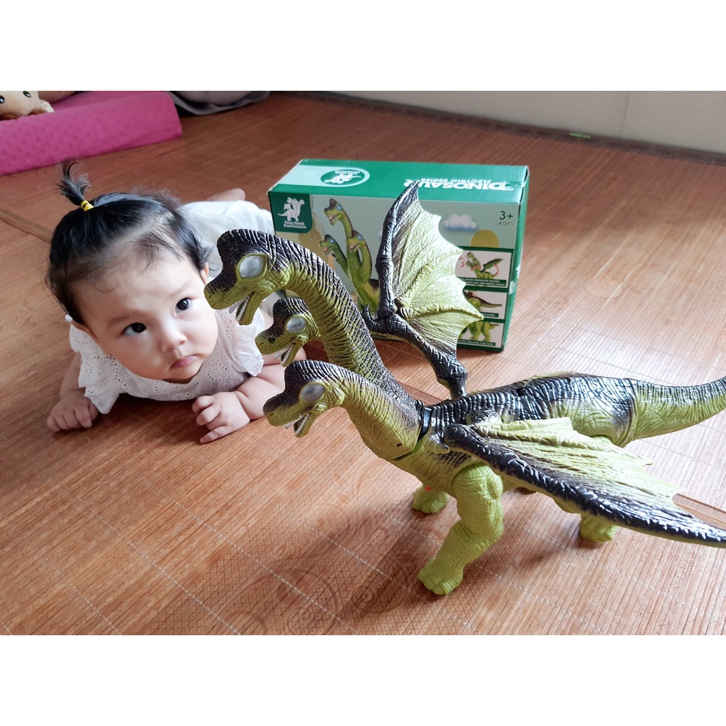 Đồ Chơi Khủng Long Đẻ Trứng 3 Đầu Có Đèn Nhạc Đẻ Trứng Siêu Bền Dành Cho Bé Trai