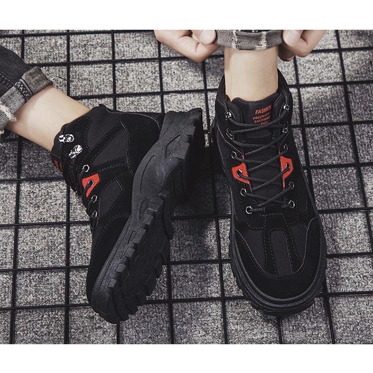 Giày Cổ Cao Nam RRStar31 Màu Đen Cực Chất - Giày Nam Thời Trang Phong Cách Bụi Bặm | BigBuy360 - bigbuy360.vn