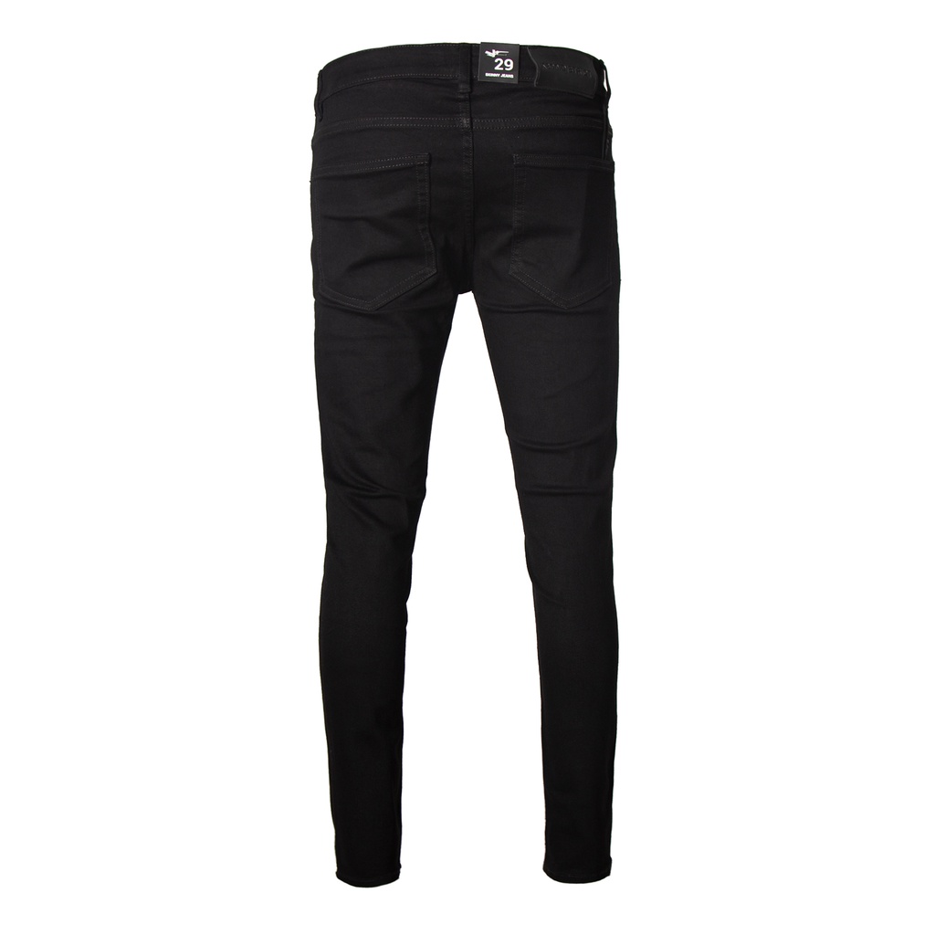 Quần Jeans Nam Đen Rách Gối kiểu Form Dáng Skinny Đứng Dáng Ôm Chân Đẹp, Co giãn Tốt