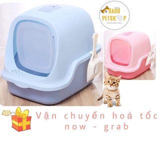 Nhà Vệ Sinh Cho Meo Tặng Xẽng ❤️FreeShip❤️Chất Liệu Nhựa Siêu To Cho Mèo Lớn