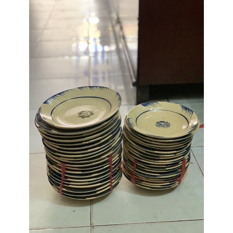 DĨA PHẾCH XANH KIỂU XƯA SIZE 17cm và 19cm
