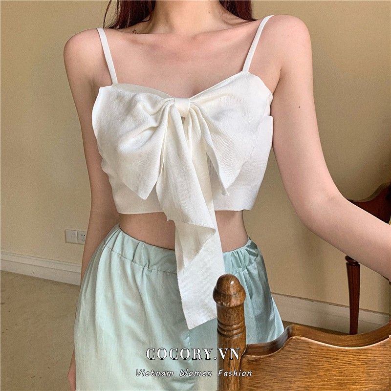 Cocory vn Áo Croptop Dáng Ôm Trễ Vai Quyến Rũ Thời Trang Cho Nữ