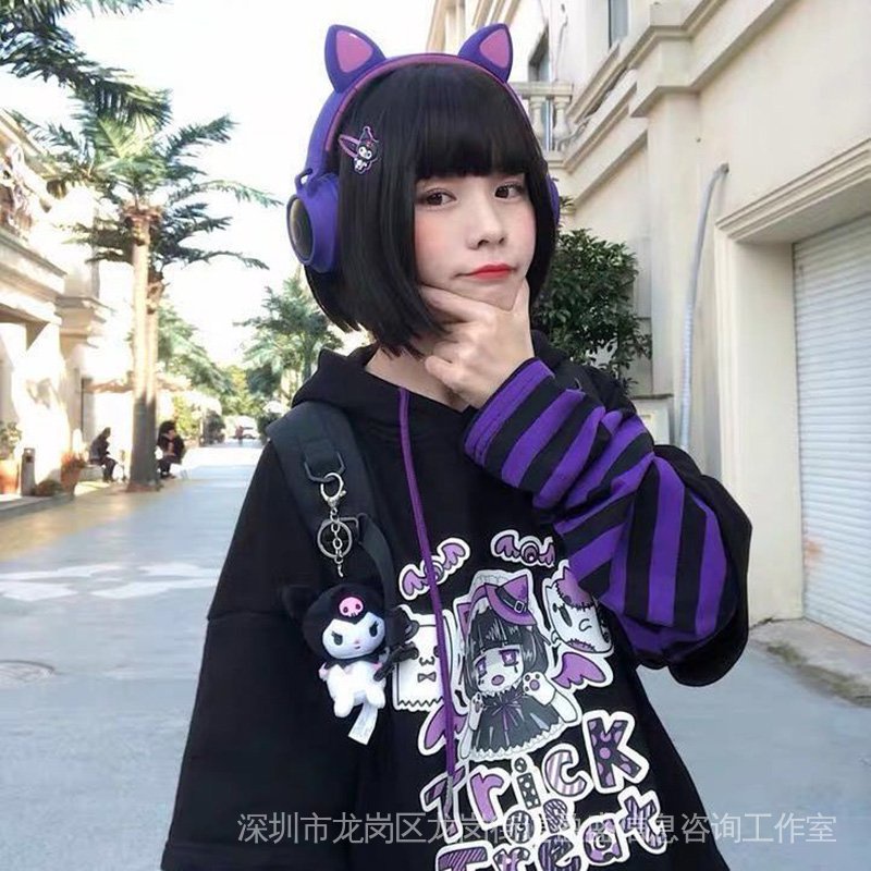 Áo Hoodie Tay Dài In Họa Tiết Y2k Phong Cách Harajuku Đáng Yêu Cho Nữ