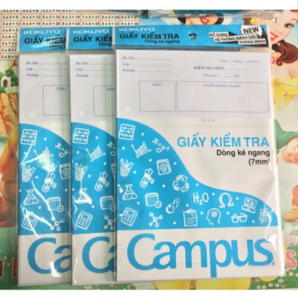 Giấy kiểm tra kẻ ngang Campus 25 tờ đôi