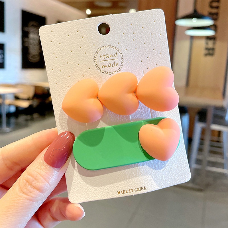 Set 2 Kẹp Tóc Hình Trái Tim Thời Trang Cho Bé Gái