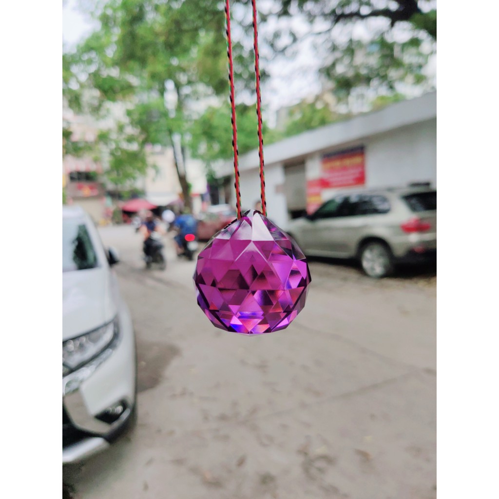 Quả cầu treo phong thủy màu tím