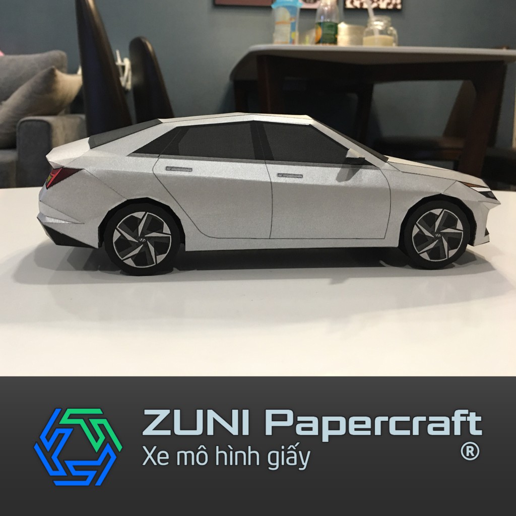 Bộ KIT Xe mô hình giấy Hyundai Elantra 2021 của ZUNI Papercraft