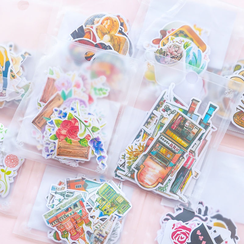 Bộ 10-40 Miếng Dán Hoạt Hình Trang Trí Sổ Tay Nhật Ký DIY