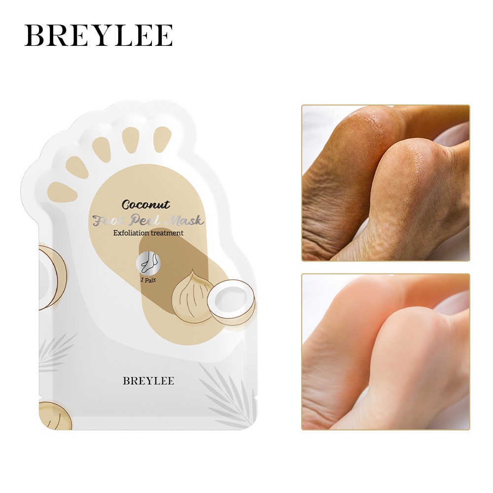 1 Cặp Mặt Nạ Chân Breylee Chiết Xuất Dầu Dừa Dưỡng Ẩm Trắng Da