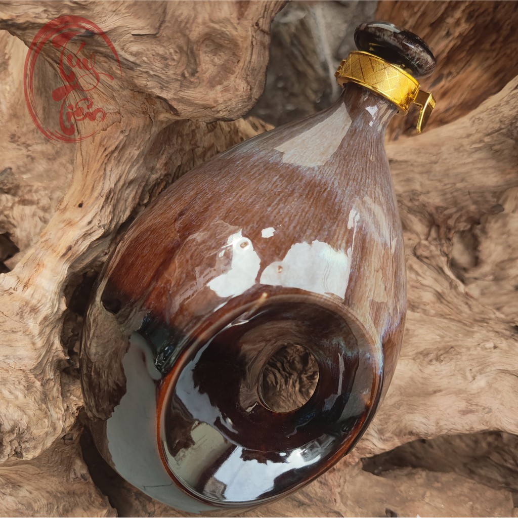 Bình gốm đựng rượu trăng khuyết bình rượu gốm 1,5L nhiều màu bình phong thủy đẹp