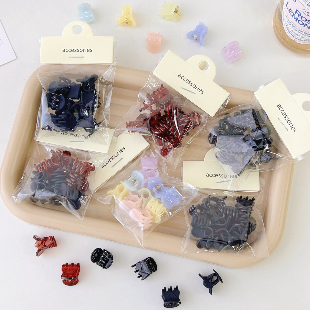 Set 10 Kẹp Tóc Hình Hoa / Trái Tim Ngọt Ngào Cho Nữ