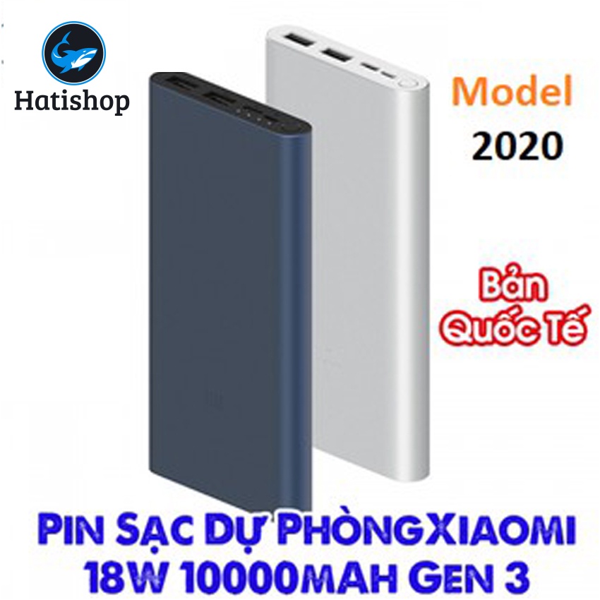 [Sạc dự phòng XIAOMI GEN 3 10000mAh] Hỗ trợ sạc nhanh 2 chiều QC 3.0 18W. tiện lợi cho Xiaomi,Samsung,iPhone.. B.h 1 Năm