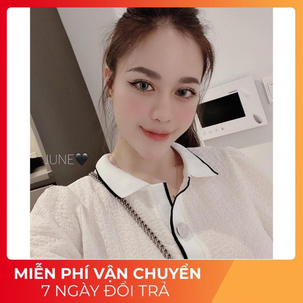 [ 𝐅𝐑𝐄𝐄 𝐒𝐇𝐈𝐏 ] Set Áo Xốp Cổ Sơ Mi Mix Chân Váu Ngắn Có Quần Lót Trong