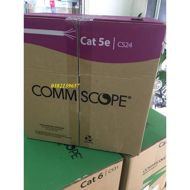 Cáp mạng commscope Cat5e 305m/thùng 6-219590-2 cap mang cat5e UTP 24AWG AMP,AMP Category 5e UTP Cable (200MHz), 4-Pair