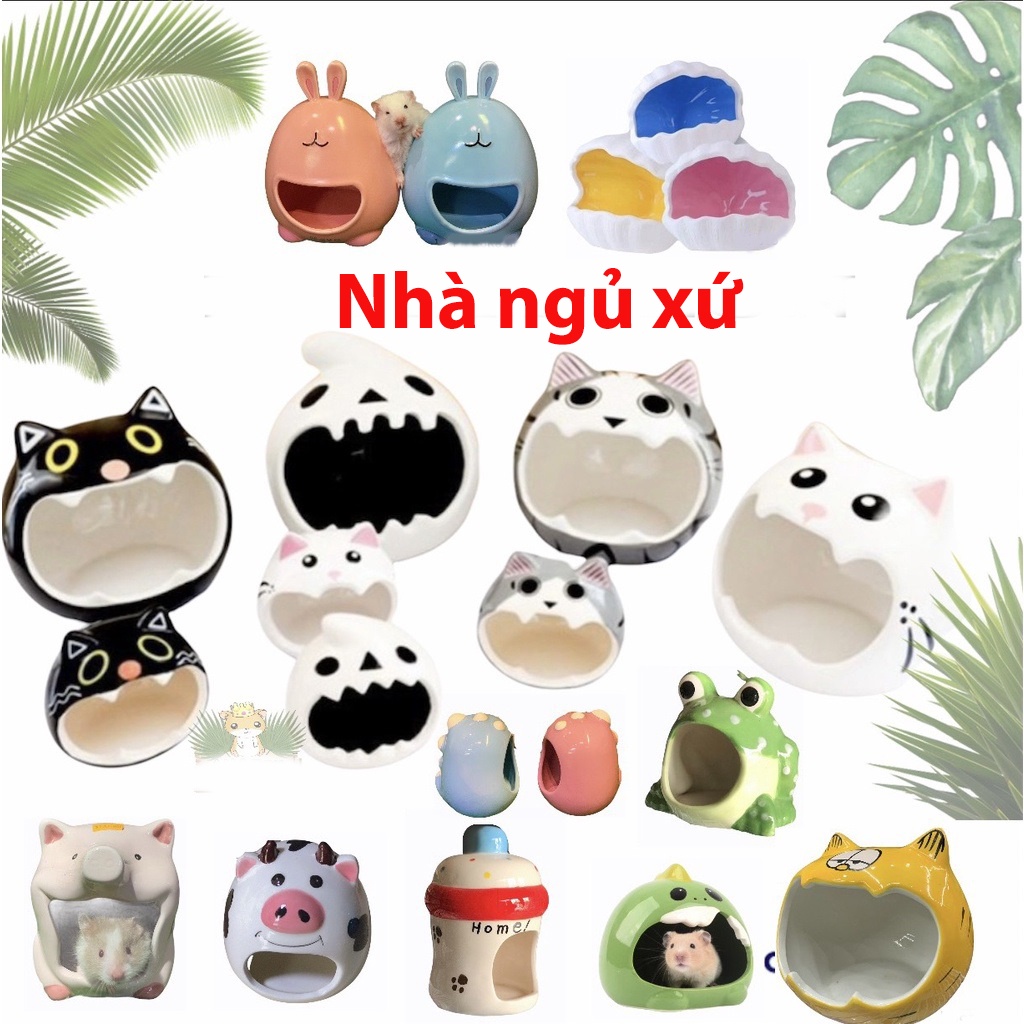 Nhà ngủ sứ cao cao cấp hình thú cưng dẽ thương dành cho Hamster,sóc,nhím,thỏ,bọ ú