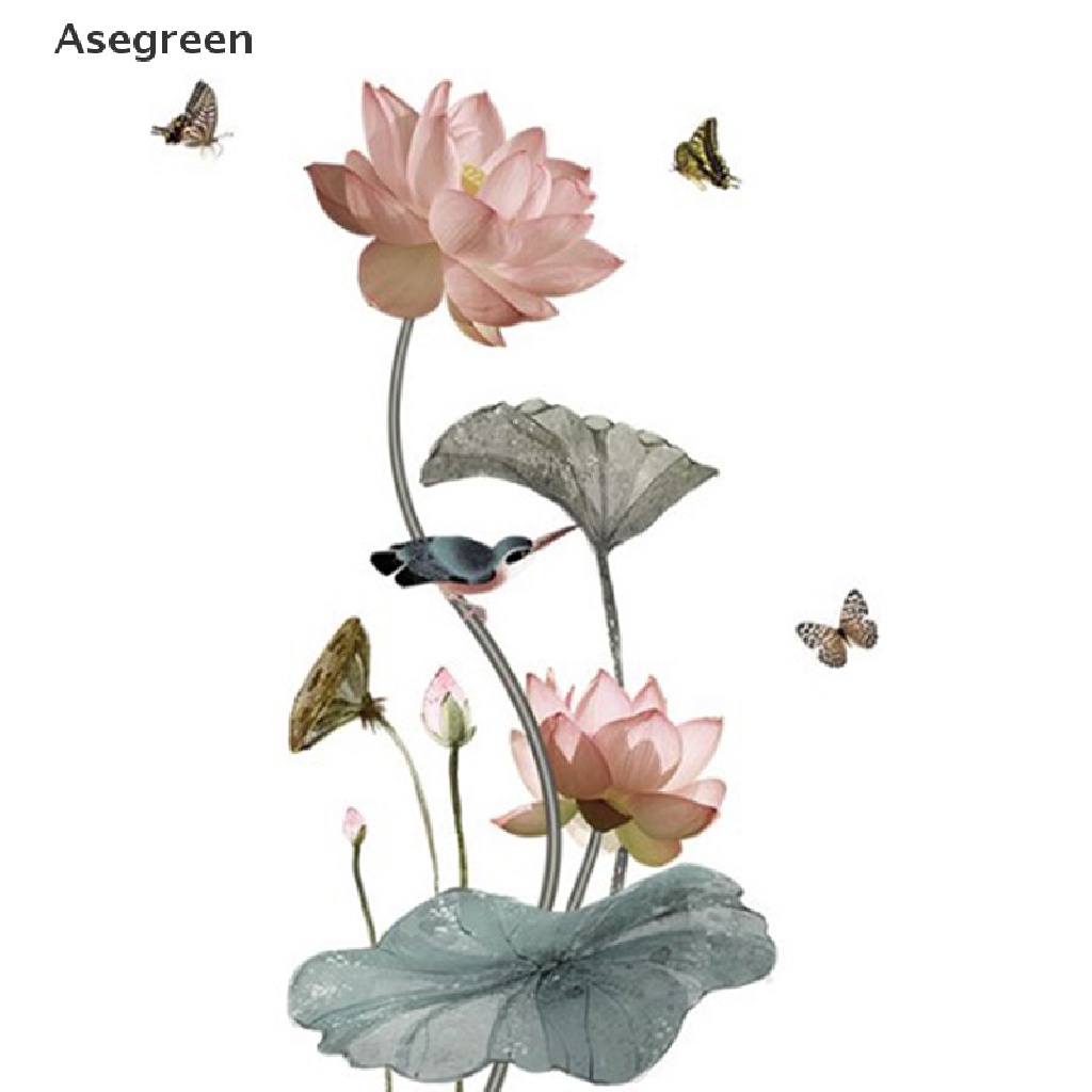 Giấy dán tường trang trí phòng khách hình hoa sen lớn xinh xắn