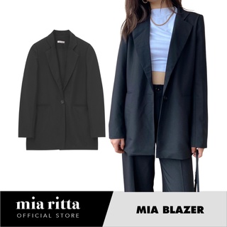 Áo blazer đen 1 khuy Mia áo vest nữ đen form suôn tôn dáng A1897 Ảnh thật