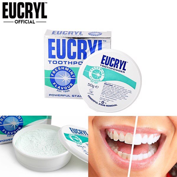 Combo kem đánh trắng răng Eucryl &amp; Bột tẩy trắng Eucryl