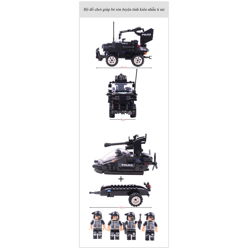 Đồ Chơi Lắp Ghép Xếp Hình Biệt Đội SWAT C0530 Với 448 Chi Tiết