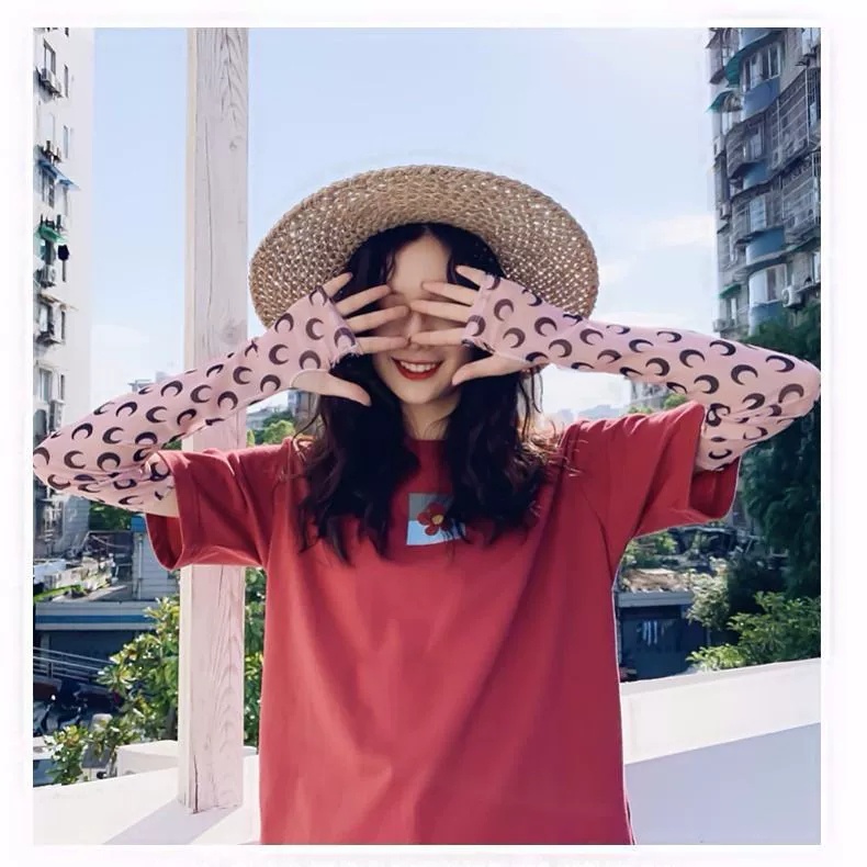 Ống Tay Áo Chống Nắng Bằng Lụa Lạnh Thoáng Mát Chất Lượng Cao Găng Tay Ống Chống Nắng Tia Uv In Họa Tiết Hoạt Hình Dễ Thương Cho Nữ