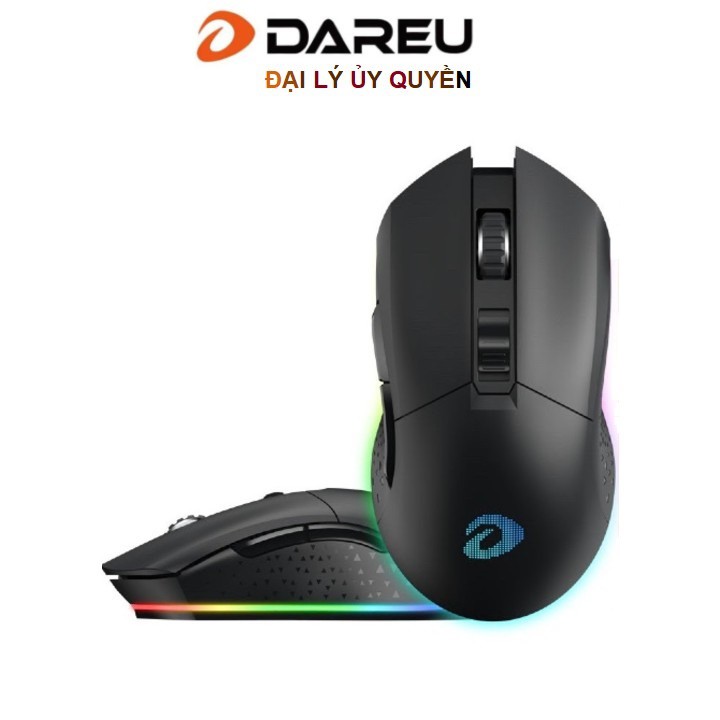 Chuột không dây Gaming Dareu EM901 Pink / Black - Wireless (pin sạc trong)