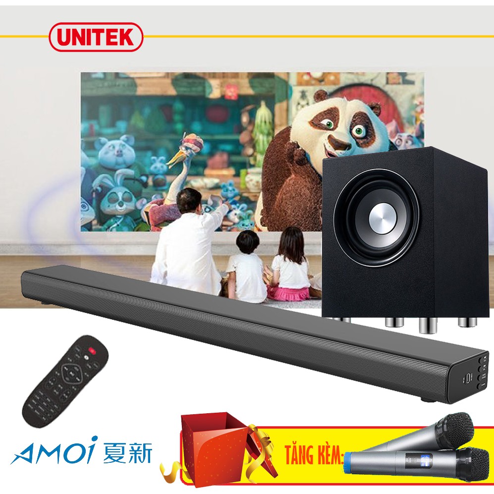 Bộ Loa Soundbar Karaoke 5.1 AMOI L5 + Loa Trầm S1 Tặng 02 Micro Không Dây