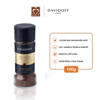 Cà phê hòa tan davidoff café fine aroma - 100% hạt arabica - thơm nồng, chua thanh - lọ 100g