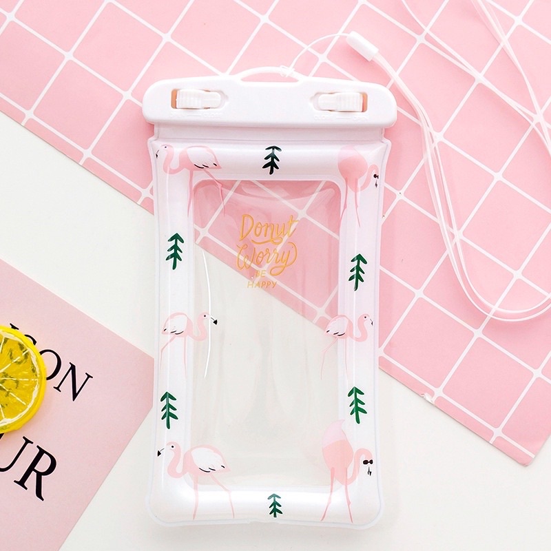Túi Điện Thoại Chống Nước Túi Chống Thấm Nước Cho Điện Thoại Đi Biển Đi Bơi Họa Tiết Dễ Thương, Túi Chống Nước Đa Năng