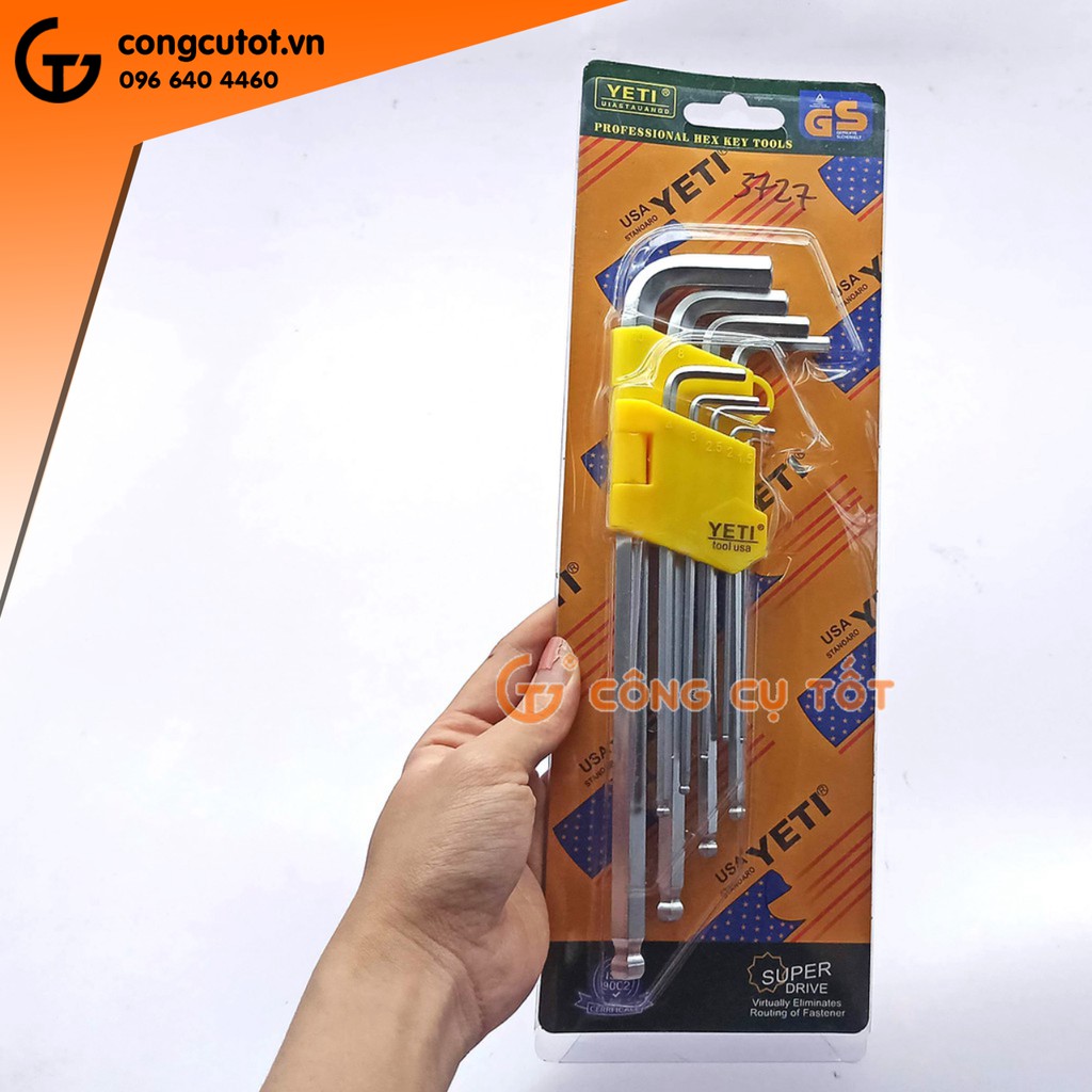 Bộ lục giác bi YETI 9 cây 1.5mm-10mm