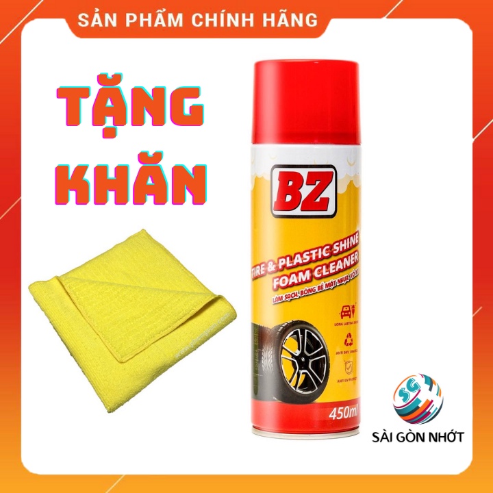 [TẶNG KHĂN Microfiber 30x30] Xịt dưỡng, phục hồi nhựa nhám xe máy BZ 450ML-MẪU MỚI NHẤT