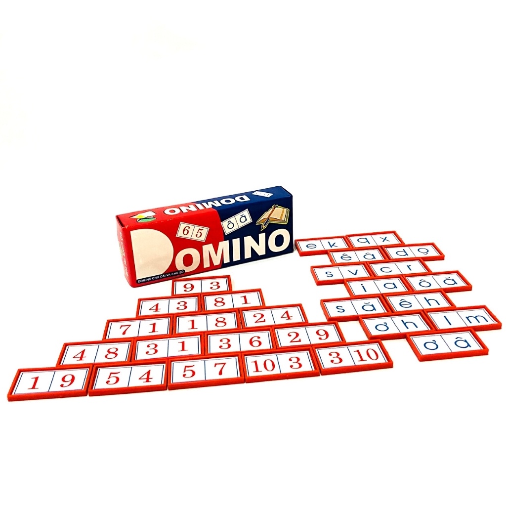 Domino học chữ cái và số dành cho trẻ đồ chơi mầm non thông tư 02