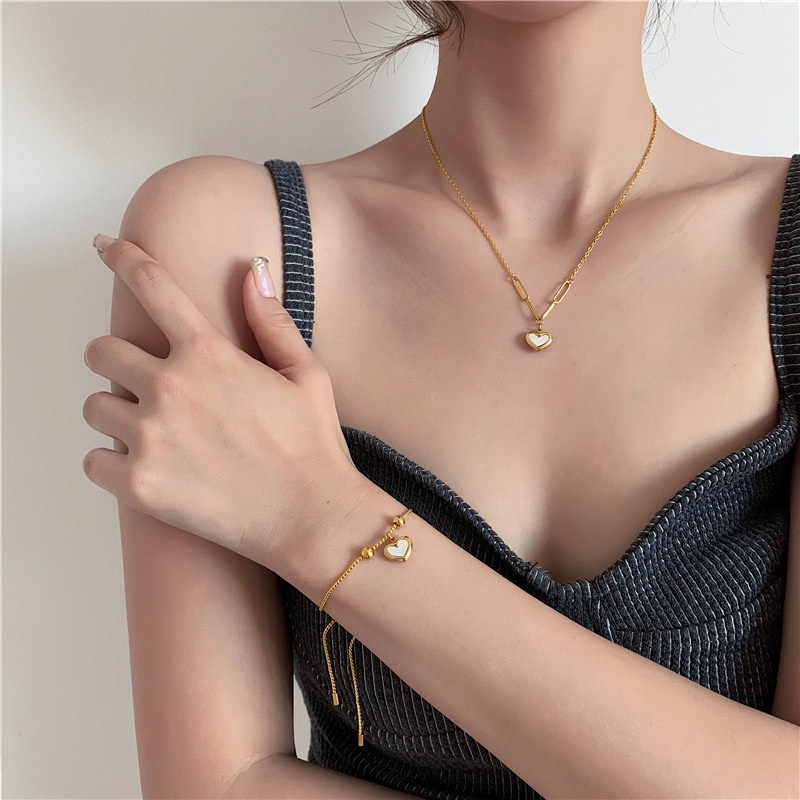 Vòng cổ MAYEBE LAVEND bằng thép titanium mạ vàng 18K chất lượng cao không phai màu