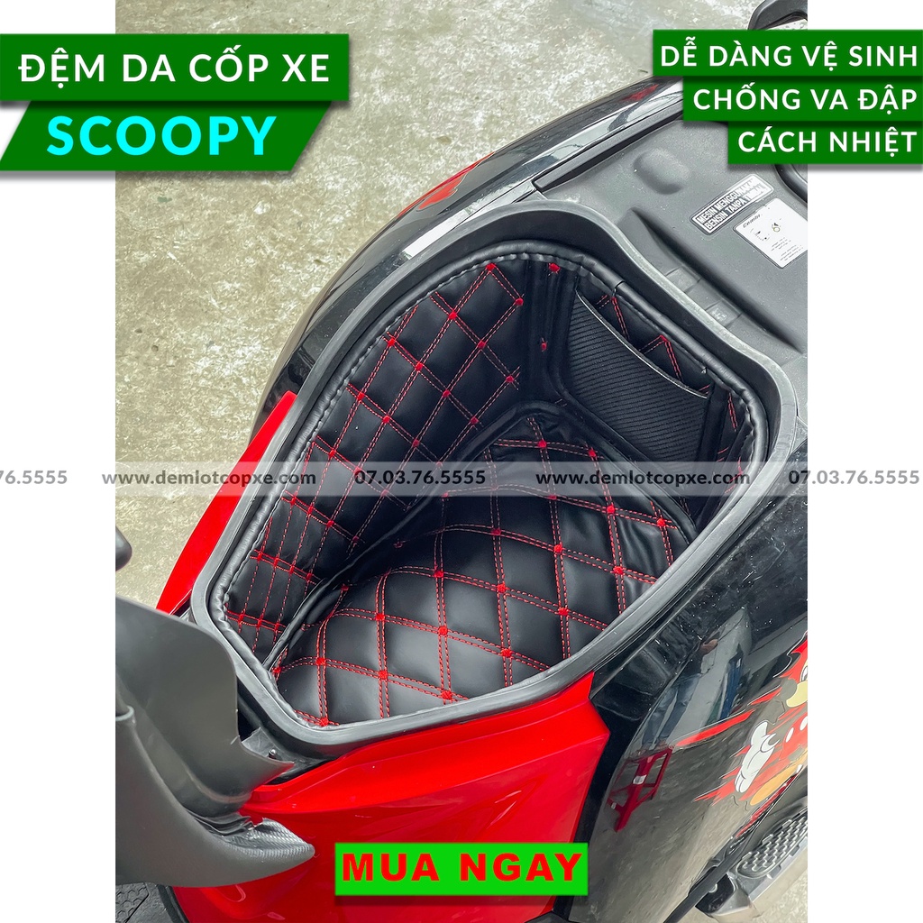 Lót Cốp Da Chống Nóng Chống shock - HONDA SCOOPY 2011-2020-Giá Tận Xưởng-Có Túi Giấy Tờ