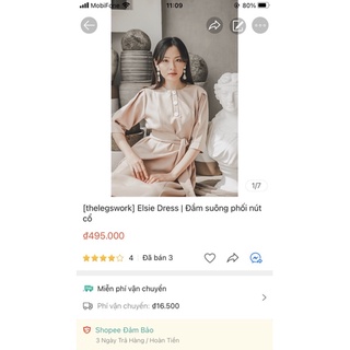 Elsie Dress | Đầm suông phối nút cổ