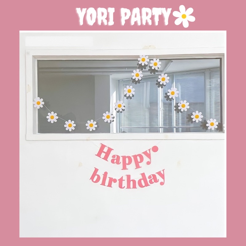 Dây Cờ Bông Cúc Trang Trí Sinh Nhật Đáng Yêu - Yori Party