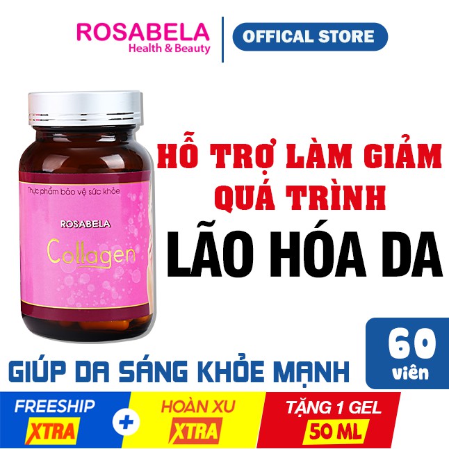 Viên uống bổ sung collagen trắng căng mịn da Collagen Rosabela ❤️FREESHIP❤️ hộp 60 viên nang [Hàng chính hãng]