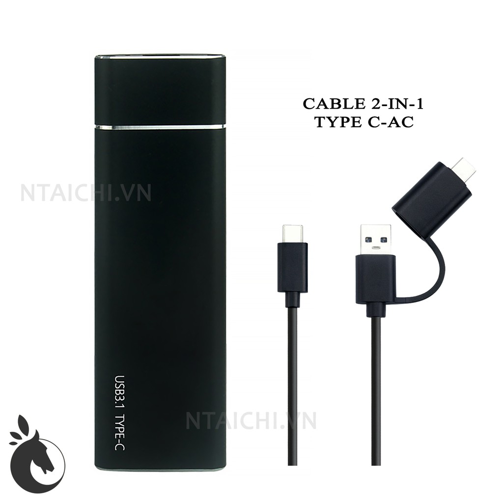 BOX Ổ CỨNG M.2 GIAO THỨC KÉP  , Type-C , Dành Cho Ổ Cứng SSD M2 PCI NVME & SATA