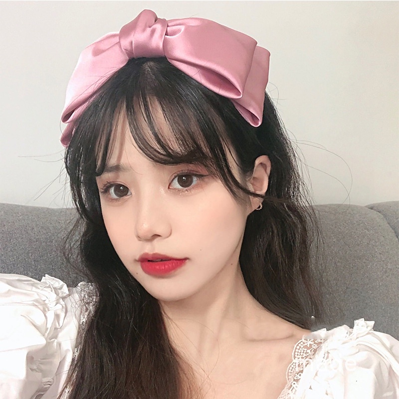 Băng đô cài tóc dạng ấn đính nơ đơn giản dễ thương phong cách Hàn Quốc