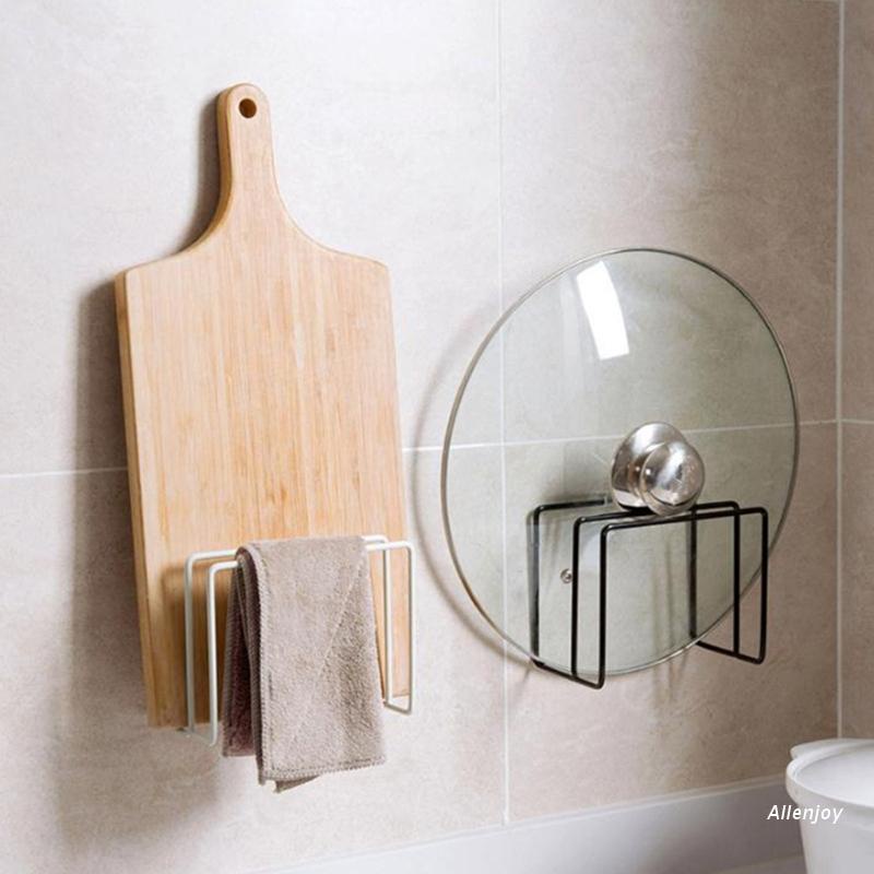 Giá Đỡ Nắp Nồi / Thớt Bằng Sắt Gắn Tường Không Cần Khoan Siêu Bền Tiện Dụng Cho Nhà Bếp