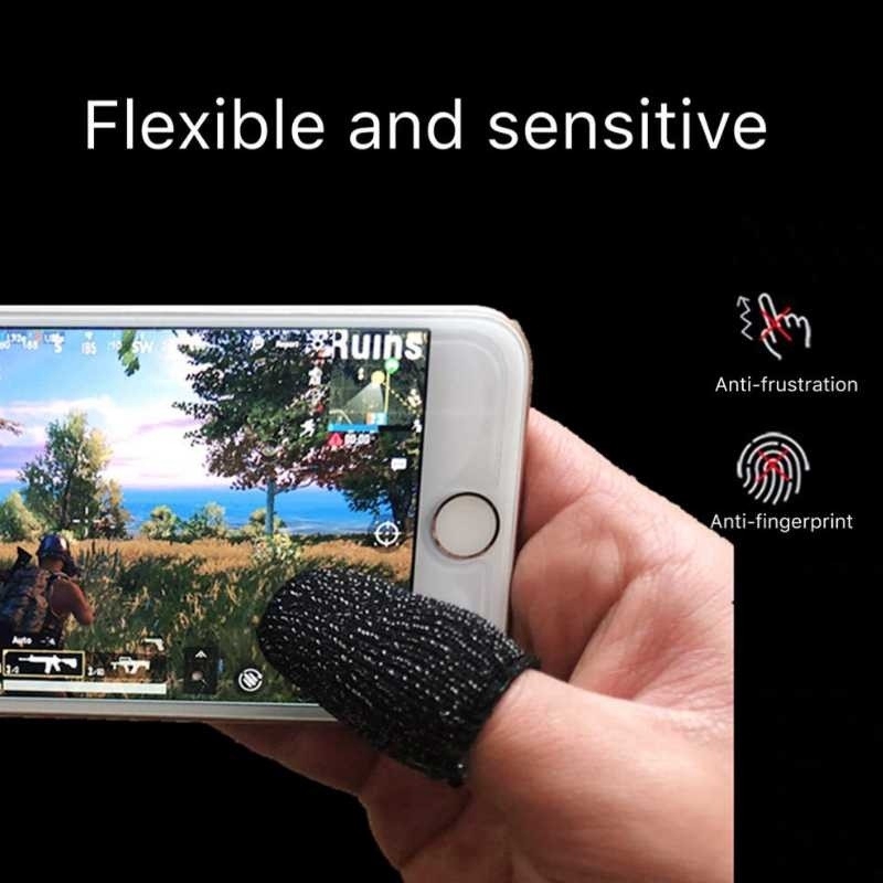 1 Cặp Vỏ Bọc Ngón Tay Chơi Game Chống Mồ Hôi / Cảm Ứng Bằng Nylon